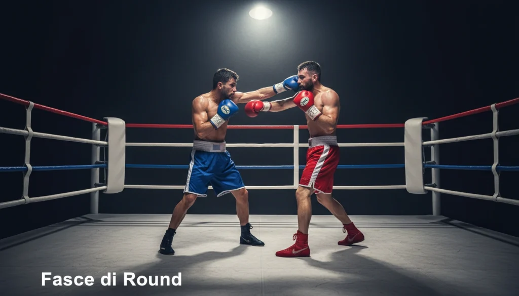 Pugile che colpisce l