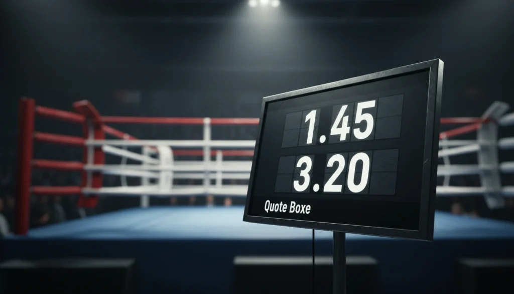 Tabellone quote boxe con odds decimali per un incontro di pugilato