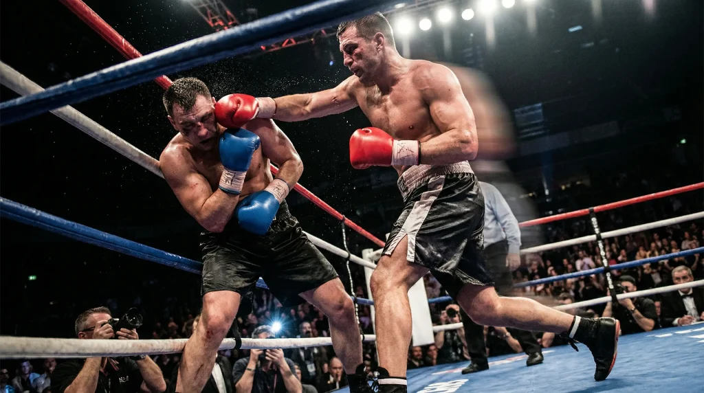 Scommesse live sulla boxe durante un incontro di pugilato